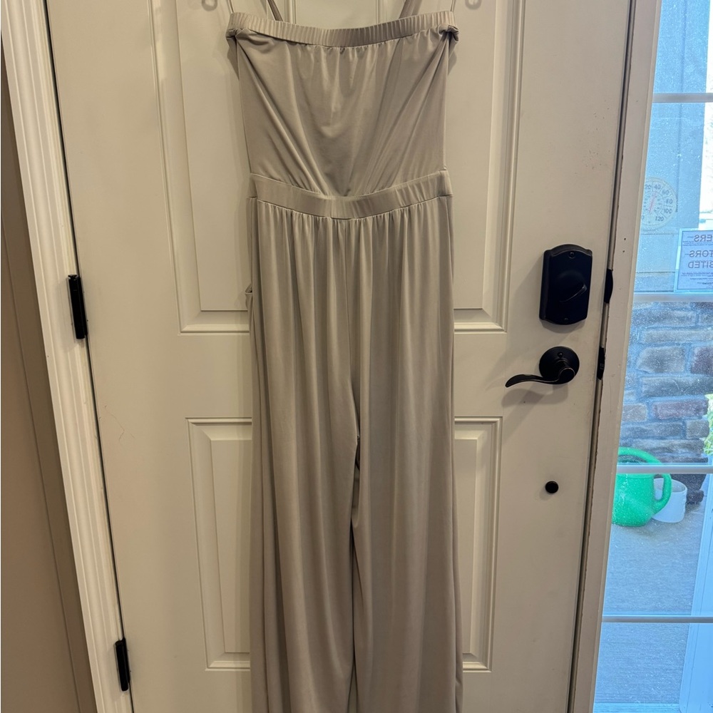 Express Elegant Strapless White Jumpsuit - image 4